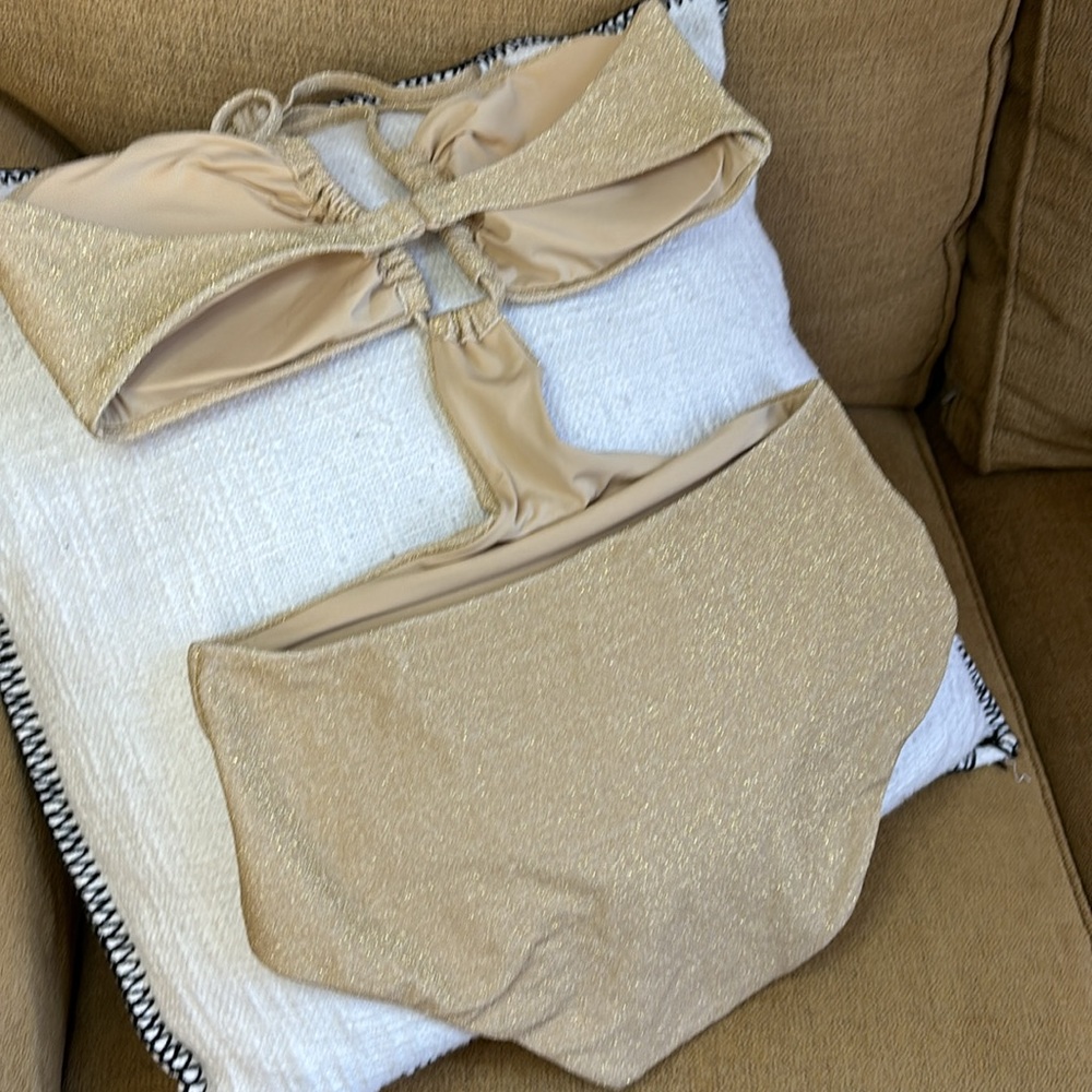 NWT Aerie Sparkle Halter Cutout One Piece Swimsuit - Picture 8 of 12